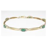 14K Yellow gold 7.5" oval cut natural emerald
