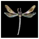 14K Gold dragonfly pin, approx. 1.75" x 2",