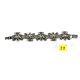 Mexican sterling silver 7" grapes motif bracelet,