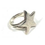 Mexican sterling silver star ring, size 8,