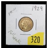1929 $2.50 Gold Indian Head Quarter Eagle, MS