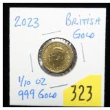 2023 British 1/10 oz. 999.9 Gold, Unc.