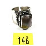 Sajen sterling silver bronze colored stone with