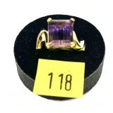 Sterling silver gold wash emerald cut ametrine