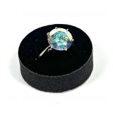 Sterling silver large radiant cut mystic crystal