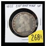 1835 Capped Bust half dollar, VF