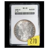 1878 7-T.F. Morgan dollar, ANACS slab certified