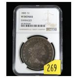1800 U.S. Bust dollar, NGC slab certified