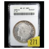 1878 7-T.F. Morgan dollar, ANACS slab certified