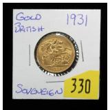 1931 British Sovereign, 91.7% Gold