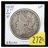 1878 7-T.F. Rev. 79 Morgan dollar, VF
