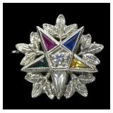 14K White gold Eastern Star pin, approx.