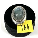 Sterling silver bezel set oval cabochon