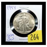 1944 Walking Liberty half dollar, gem BU
