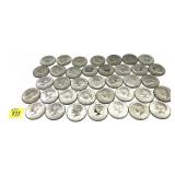 x37- Kenndy half dollars, 40% silver, -x37 half