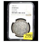 1894 Morgan dollar, NGC slab certified