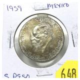 1959 Mexico 5 pesos, Unc
