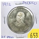 1972 Mexico 25 pesos, Unc.