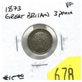 1873 British 3 pence