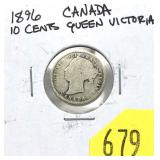 1896 Canadian 10 cents