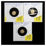 x3- 1853 California gold tokens, -x3 tokens,