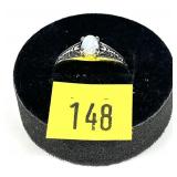 Sterling silver lab fire opal ring, new, size 7,