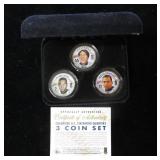 Set of 3 colorized U.S. Statehood Quarters: Derek