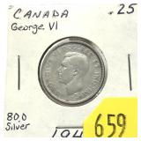 1943 Canadian quarter