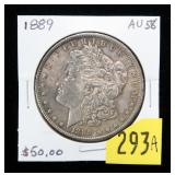 1889 Morgan dollar, AU