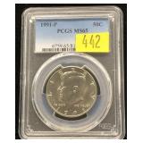 1991 Kennedy half dollar, PCGS slab certified