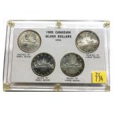 x4- 1965 Canadian silver dollars, -x4 dollars,