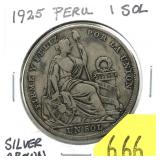 1925 Peruvian 1 sol