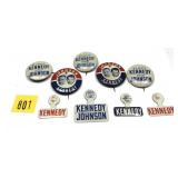 Lot of Kennedy-Johnson buttons, 9 pcs.