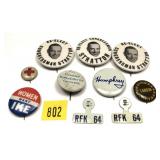 Lot of political buttons, 10 pcs.