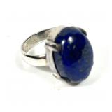 Sterling silver large oval cabochon lapis lazuli