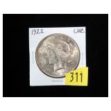 1922 Peace dollar, Unc.