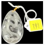 Crystal etched dragon pendant,