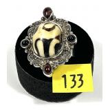 Sajen sterling silver African mud bead ring