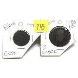 Lot of two early Polish coins, 2 pcs.