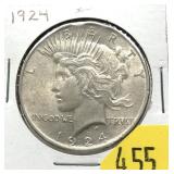 1924 Peace dollar