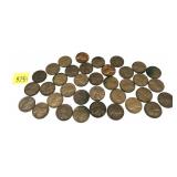 Lot of wheat cents, 36 pcs.