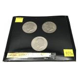 x3- Eisenhower dollars, mixed dates, -x3 dollars,