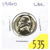 1956-D Jefferson nickel, Unc.