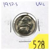 1952-S Jefferson nickel, Unc.