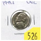 1949-S Jefferson nickel, Unc.