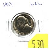 1954 Jefferson nickel, Unc.