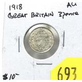 1918 British 3 pence
