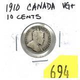 1910 Canadian 10 cents