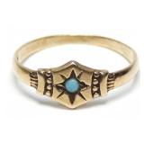 10K Rose gold incised Victorian turquoise