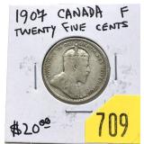 1907 Canadian 25 cents